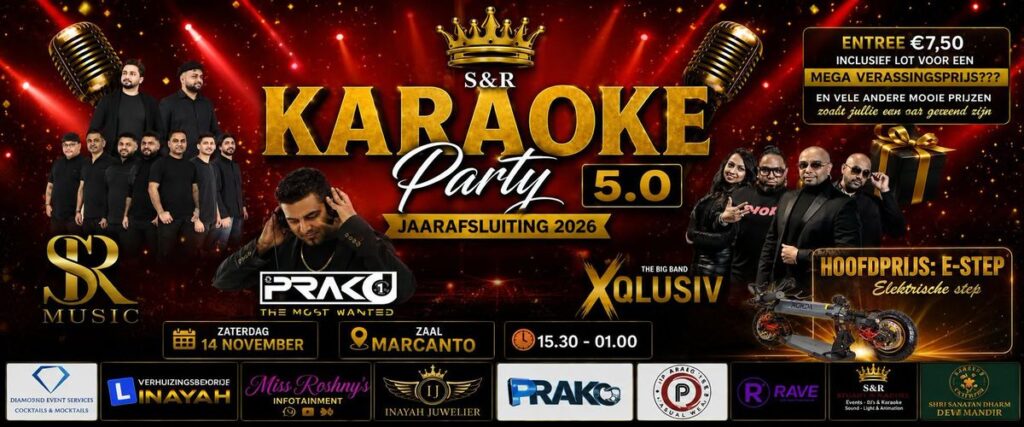S&ampR KARAOKE PARTY 5.0 JAARAFSLUITING 2026 in Den Haag